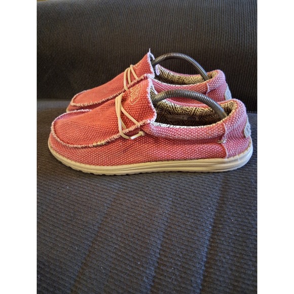 Hey Dude Wally Braided Slip On Shoes Loafers Pompeian Red Men's 10 Cork Insole - Picture 1 of 8